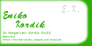 eniko kordik business card